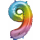 Globos Folienballon -Zahl 9- Regenbogen 35cm-1St