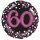 Luftballon Zahl 60 3D Effekt holographisch funkelnd Schwarz Pink Folie ø91cm