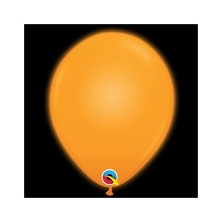 5 LED Luftballons Orange &oslash;25cm