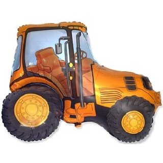 Flexmetal Folienballon Traktor Orange 94cm unverpackt-1St