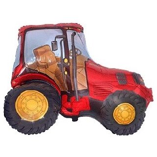 Flexmetal Folienballon Traktor Rot 94cm unverpackt-1St