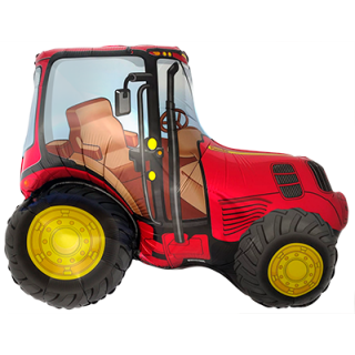 Flexmetal Folienballon Traktor Rot 94cm unverpackt-1St