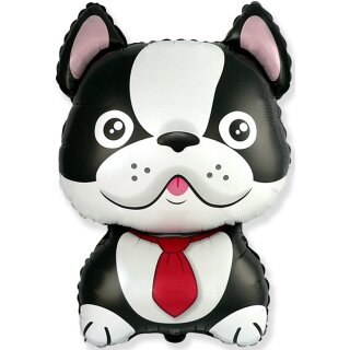 Flexmetal Folienballon Hund-Bulldogge Schwarz 70cm unverpackt-1St