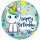 Conver Folienballon Einhorn Happy Birthday Grün ø46cm-1St