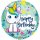Luftballon Einhorn Happy Birthday Gr&uuml;n Folie &oslash;46cm