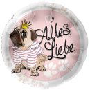 Premioloon Folienballon Alles Liebe Mops  ø43cm-1St