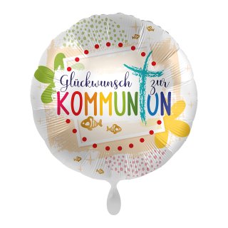 Luftballon Gl&uuml;ckwunsch Zur Kommunion Folie &oslash;45cm