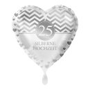 Luftballon 25 Silberne Hochzeit Folie ø45cm