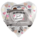 Premioloon Folienballon Just Married Auto  ø43cm-1St