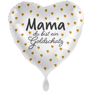Herzballon Mama Du bist ein Goldschatz Folie-Jumbo ø71cm