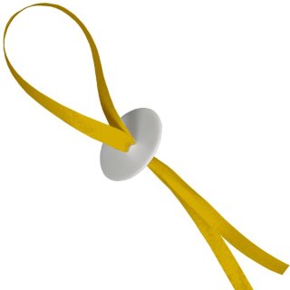 10 Ballonverschlüsse Poly-Fix Gelb mit Band ca 120cm
