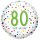 Luftballon -Zahl 80- Happy Birthday Konfetti Mix Folie ø45cm