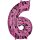 Anagram Folienballon -Zahl 6- Minnie Maus Rosa Folie 66cm-1St