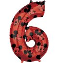 Anagram Folienballon -Zahl 6- Mickey Maus Rot Folie 66cm-1St