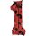 Anagram Folienballon -Zahl 1- Mickey Maus Rot Folie 66cm-1St
