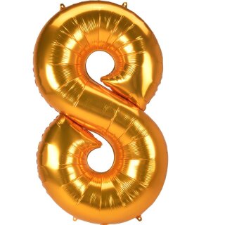 Anagram Folienballon -Zahl 8- Gold 134cm-1St