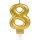 Godan Tortenkerze Zahl 8 Gold funkelnd Metalic Höhe 9,3 cm 20St-1Set