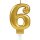 Godan Tortenkerze Zahl 6 Gold funkelnd Metalic Höhe 9,3 cm 20St-1Set