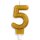 Globos Tortenkerze Zahl 5 Gold Metalic funkeln Höhe 7cm-1St