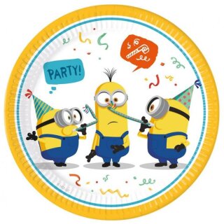 Godan Teller Minions Papier rund 23 cm 8St-1Set