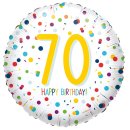 Luftballon -Zahl 70- Happy Birthday Konfetti Mix Folie...