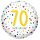 Luftballon Zahl 70 Happy Birthday Konfetti Folie &oslash;45cm