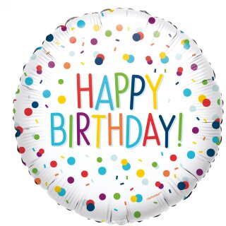 Anagram Happy Birthday Confetti Folienballon ø45cm