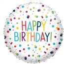 Anagram Happy Birthday Confetti Folienballon ø45cm