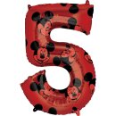 Anagram Folienballon -Zahl 5- Mickey Maus Rot Folie 66cm-1St