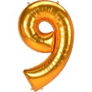 Anagram Folienballon -Zahl 9- Gold 134cm-1St