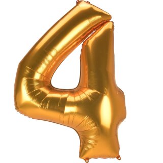 Anagram Folienballon -Zahl 4- Gold 134cm-1St