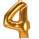 Anagram Folienballon -Zahl 4- Gold 134cm-1St