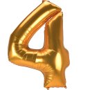 Luftballon -Zahl 4- Gold Folie ca 134cm