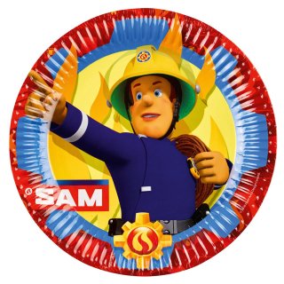 8 Teller Feuerwehrmann Sam Papier 22,8cm
