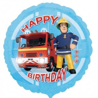 Anagram Folienballon Feuerwehrmann Sam Happy Birthday  ø43cm-1St