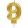 Godan Tortenkerze Zahl 9 Gold funkelnd Metalic Höhe 9,3 cm 20St-1Set