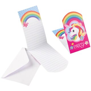 Riethmüller Einladungskarten Einhorn Papier 8St-1Set