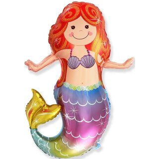 Flexmetal Folienballon Meerjungfrau Regenbogen 83cm unverpackt-1St