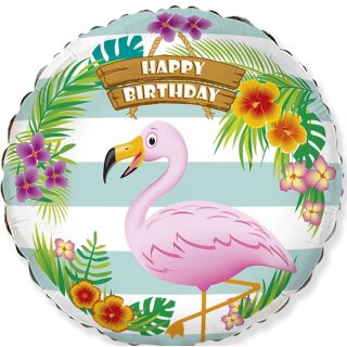 Flexmetal Folienballon Flamingo Happy Birthday  ø45cm-1St