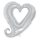 Flexmetal Folienballon Kettenherz Silber Jumbo...