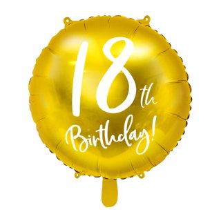 Luftballon Zahl 18 Birthday Gold Folie ø45cm