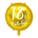 Luftballon -Zahl 18- Birthday Gold Folie ø45cm