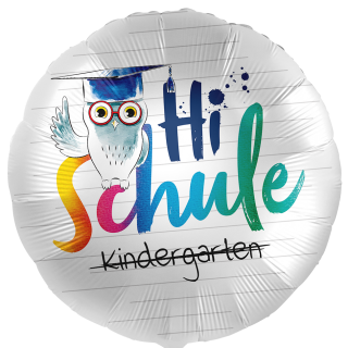 Premioloon Folienballon Hi Schule Eule  ø43cm-1St