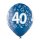 6 Luftballons Zahl 40 Mix &oslash;30cm
