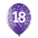 6 Luftballons -Zahl 18- Mix ø30cm
