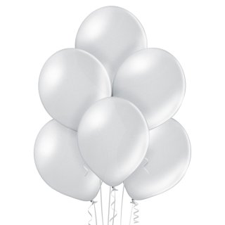 8 Luftballons Silber Metallic &oslash;30cm