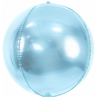 Partydeco Folienballon Hellblau ø40cm kugelrund-1St
