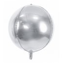 Luftballon Silber kugelrund Folie &oslash;40cm