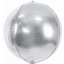 Partydeco Folienballon Silber ø40cm kugelrund-1St