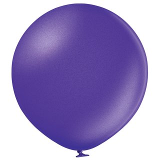 2 Riesenballons Violett Metallic kugelrund &oslash;60cm